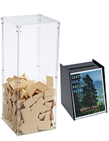 Acrylic donation boxes with sign holders