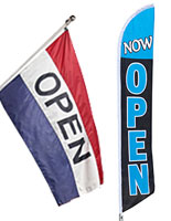 Open and Business Flags to draw customer attention