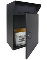 Parcel delivery drop boxes with locking compartments