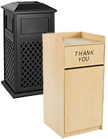 Commercial trash receptacles for waste and recycling