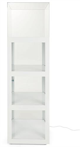 Display case with light is approximately 5'8" h x 20" w