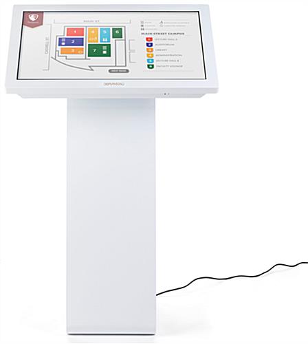 White touch screen monitor kiosk with 32 inch WLED display
