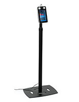 Adjustable height temperature kiosk with black powder coated stand