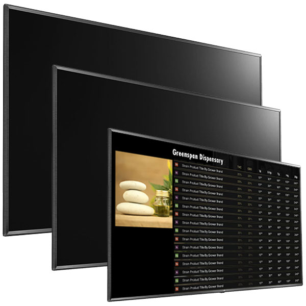 TV monitors for dispensary digital signage