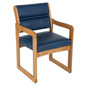 Blue Reception Room Chair, 33.5" Overall Height