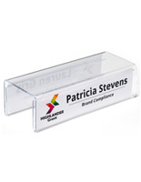 Acrylic cubicle name plate bracket with double-sided design