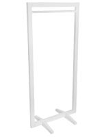 Open concept square frame garment hanger stand