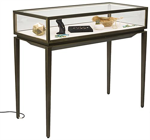 Modern Jewelry Display Table with Pull-Out Deck