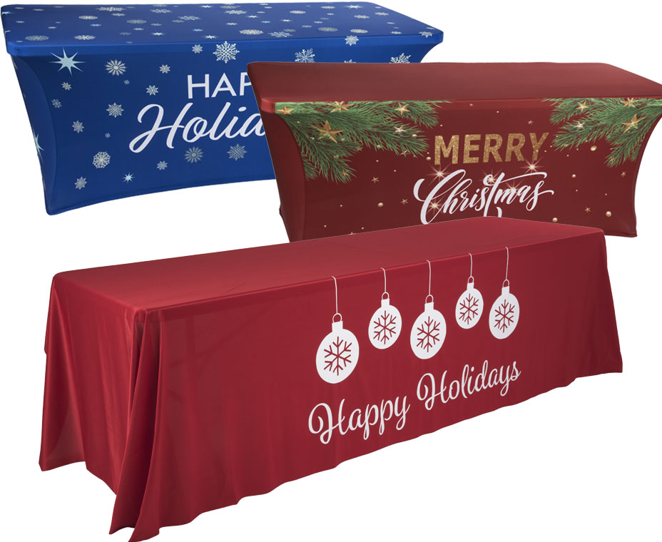 Holiday themed table covers