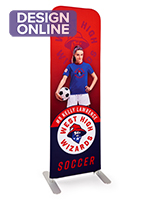 24 inch x 78.75 inch personalized slip top banner stand with polyester fabric