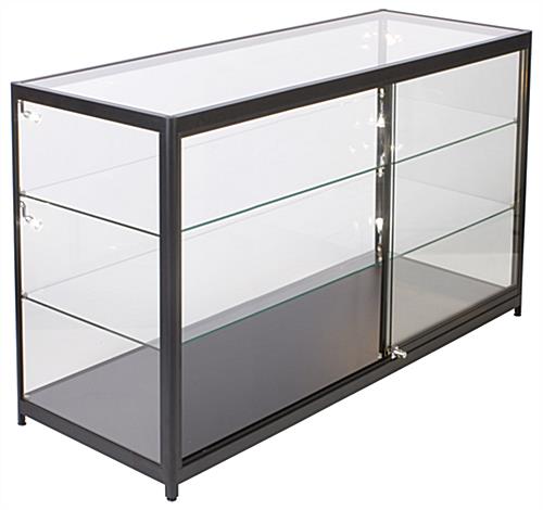 Retail Display Counter with LED Lights with 2 Adjustable Glass Shelves