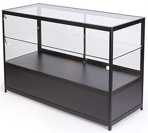 Lighted Glass Display Counter with 1 Adjustable Shelf
