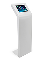 White iPad floor stand kiosk for iPad Pro 12.9" and Surface Pro 3 or 4