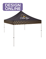 Small event tent with customized full color dye sub graphics