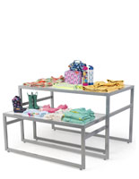 Nesting tables for quick and easy merchandising and storage