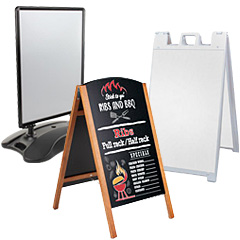 Portable sidewalk signs and marker boards