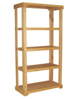 Wood Display Unit with 3 Open Shelves