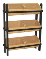 Tiered Crate Display with 6 Removable Compartments