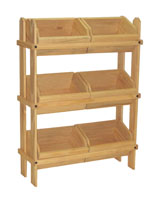 Wood Crate Display with 6 Removable Compartments