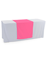 Pink table runner made of polyester fabric