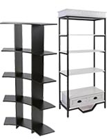 Etageres-style floorstanding shelf units for spas and salons