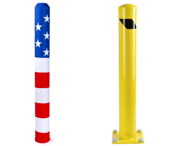 Steel bollards and accessories for vehicle safety