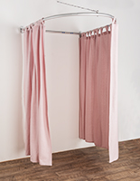 Wall mounted semicircle changing room kit
