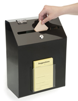 Black Recycled Acrylic Suggestion Box with keys