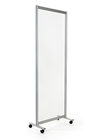 Clear mobile room divider with acrylic and aluminum build