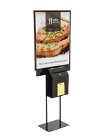 Double-Sided Black Sign Stand with Lead Box