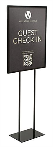Black 22" x 28" Steel Poster Stand With Square Base