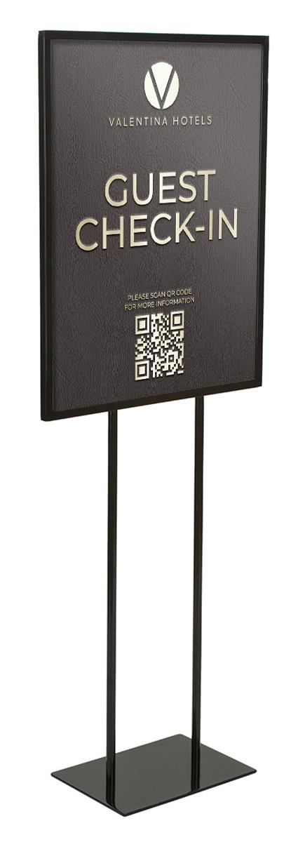 Black 22" x 28" Steel Poster Stand With Square Base