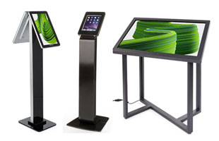 Upscale self-service kiosks and fixtures