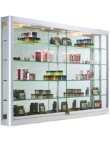 Wall Mounted Display Cabinet with LED Lights, Z-bar Mounting