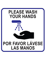 Bilingual handwashing sign cling with uv printing 