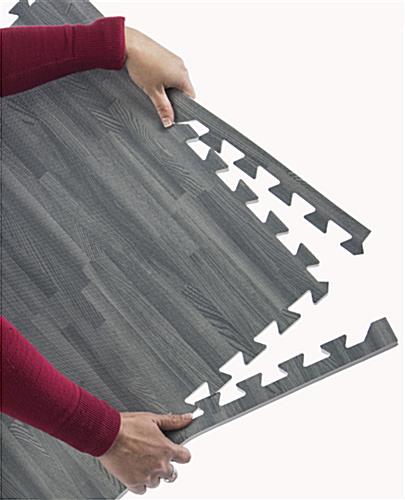 Gray Wood Grain Floor Mats, Anti-Fatigue