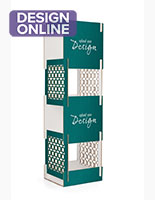 Custom interlocking panel display tower with recycled material